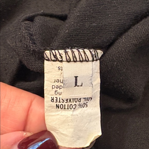 Vintage Osgood Smük Black Geometric Turtleneck Top Size L - Picture 8 of 10